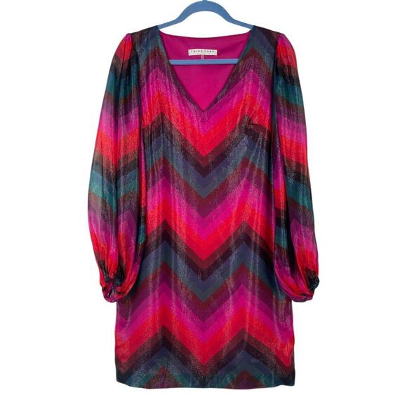 Trina Turk Hitachi Silk Blend Shift Dress Size 2 Multicolor Party Night Out - Picture 2 of 13